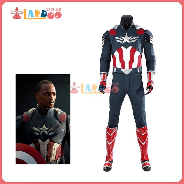 画像1: キャプテン・アメリカ：ブレイブ・ニュー・ワールド Captain America サム・ウィルソン/キャプテン・アメリカ（3代目） コスチューム コスプレ衣装/靴 (1)