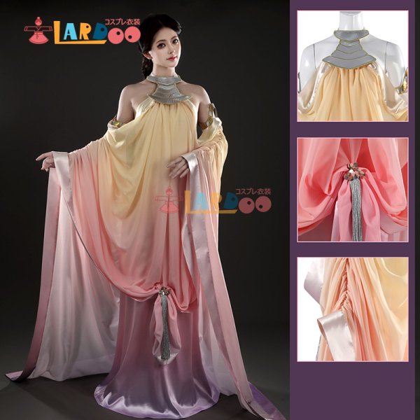 画像1: スター・ウォーズ エピソード2/クローンの攻撃 パドメ アミダラ/Padmé Amidala  Star Wars: Episode II  Attack of the Clones コスチューム Lake Dress  コスプレ衣装 (1)