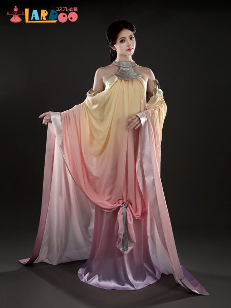 画像2: スター・ウォーズ エピソード2/クローンの攻撃 パドメ アミダラ/Padmé Amidala  Star Wars: Episode II  Attack of the Clones コスチューム Lake Dress  コスプレ衣装 (2)