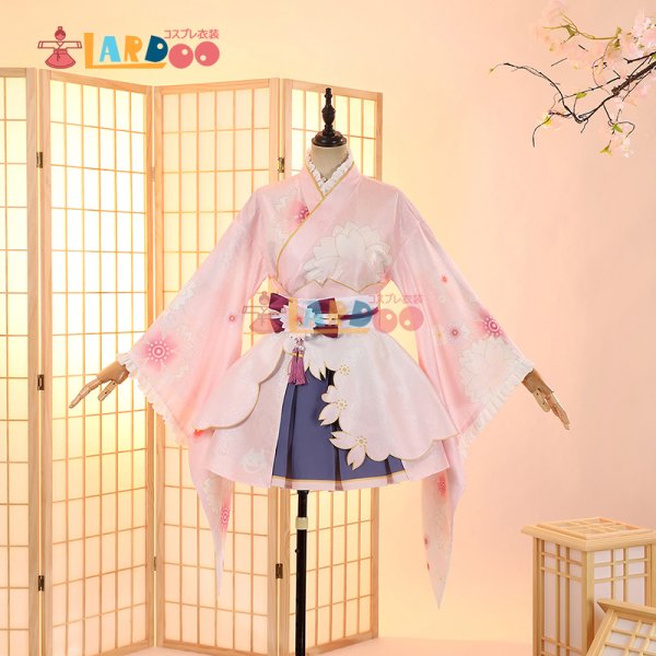 画像2: ラブライブ！サンシャイン!! LoveLive! Sunshine!! 津島善子 桜和装 コスプレ衣装 コスチューム (2)