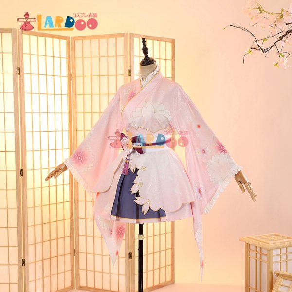 画像3: ラブライブ！サンシャイン!! LoveLive! Sunshine!! 津島善子 桜和装 コスプレ衣装 コスチューム (3)