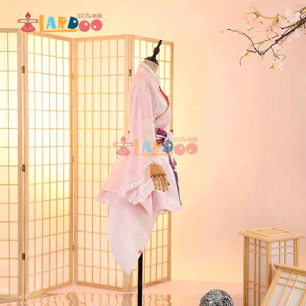 画像4: ラブライブ！サンシャイン!! LoveLive! Sunshine!! 津島善子 桜和装 コスプレ衣装 コスチューム (4)