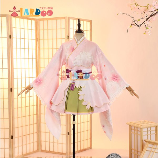 画像2: ラブライブ！サンシャイン!! LoveLive! Sunshine!!  国木田花丸  桜和装 コスプレ衣装 コスチューム (2)