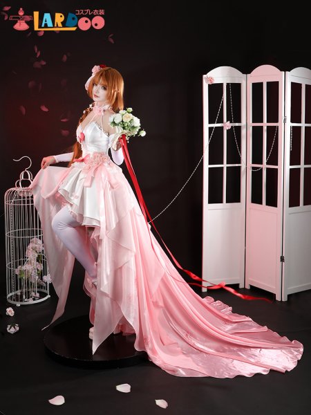 画像3: ソードアート・オンライン SAO アスナ ウエディングアスナ バラの花嫁 結城明日奈 コスチューム コスプレ衣装 (3)
