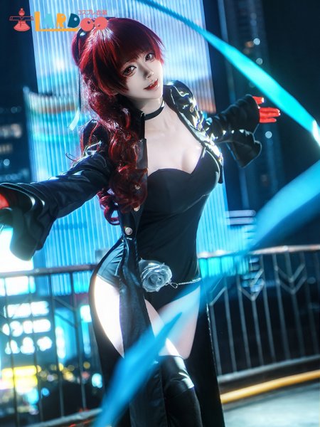画像2: ペルソナ5 芳澤かすみ 怪盗スーツ仮面付き コスチューム コスプレ衣装 (2)