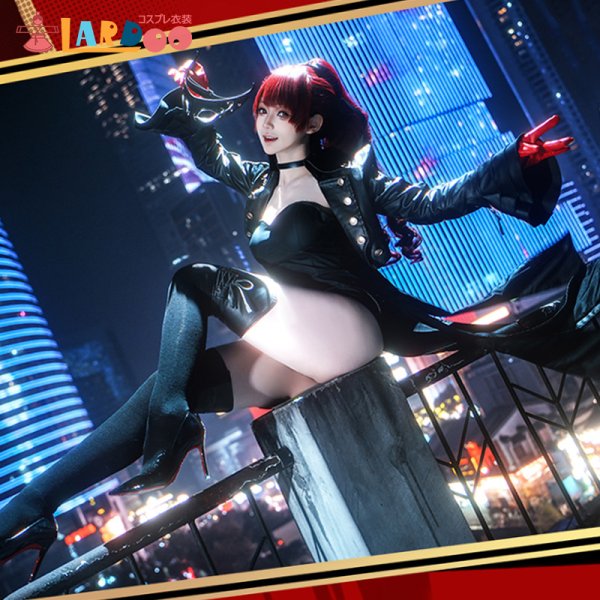 画像4: ペルソナ5 芳澤かすみ 怪盗スーツ仮面付き コスチューム コスプレ衣装 (4)