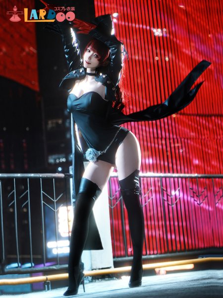 画像6: ペルソナ5 芳澤かすみ 怪盗スーツ仮面付き コスチューム コスプレ衣装 (6)