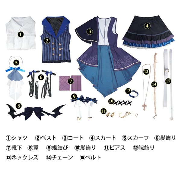 画像7: バーチャル VTuber Blanche Fleur  東雪蓮  あずま せれん ハロウィン新衣装 コスプレ衣装 コスチューム (7)