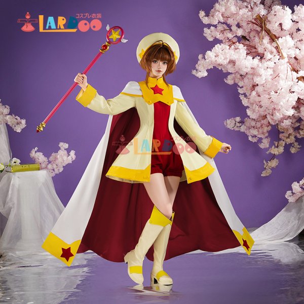 画像1: カードキャプターさくら 木之本桜 きのもと さくら 戦闘服 コスプレ衣装/ウィッグ コスチューム (1)