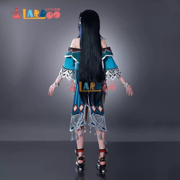 画像3: 原神 Genshin 璃月 藍硯 らんやん コスチューム コスプレ衣装/ウィッグ/靴 (3)