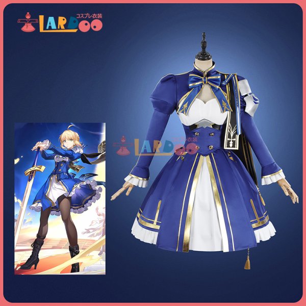画像1: 崩壊:スターレイル×Fate_UBWコラボ  セイバー  Saber コスチューム コスプレ衣装/ウィッグ/靴 (1)