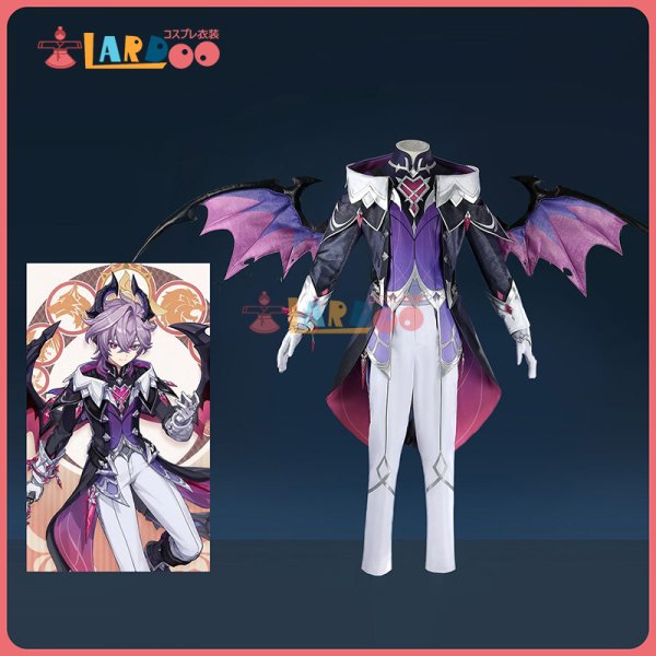 画像1: 原神 Genshin モンド ドゥリン Durin コスプレ衣装  翼付き コスチューム  (1)