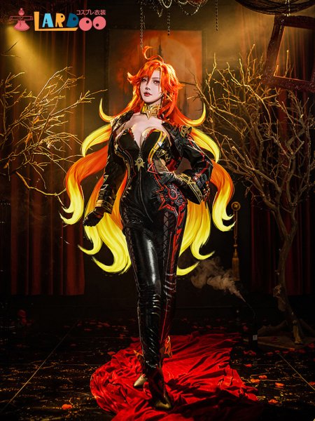 画像2: 原神 Genshin ナタ マーヴィカ-Mavuika コスチューム コスプレ衣装/ウィッグ/靴  (2)