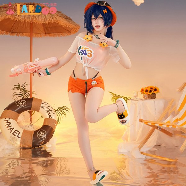 画像1: ゼンレスゾーンゼロ ゼンゼロ ZZZ  リン Belle 「夏色ブルースカイ」水着 コスチューム コスプレ衣装/ウィッグ (1)
