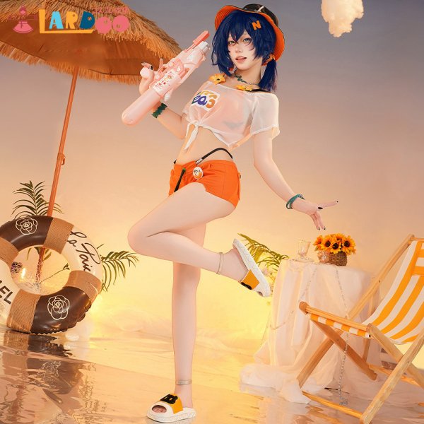 画像3: ゼンレスゾーンゼロ ゼンゼロ ZZZ  リン Belle 「夏色ブルースカイ」水着 コスチューム コスプレ衣装/ウィッグ/靴 (3)