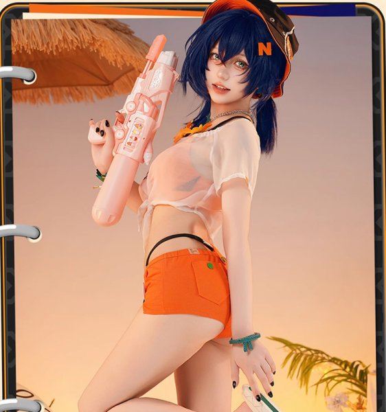 画像6: ゼンレスゾーンゼロ ゼンゼロ ZZZ  リン Belle 「夏色ブルースカイ」水着 コスチューム コスプレ衣装/ウィッグ/靴 (6)