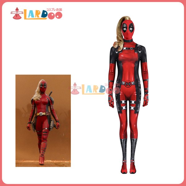 画像1: デッドプール3 Deadpool3 レディ・デッドプール ウェイド・ウィルソン Wade Wilson 漫画版  全身タイツ Bodysuit ボディスーツ マスク付き コスチューム コスプレ衣装 (1)