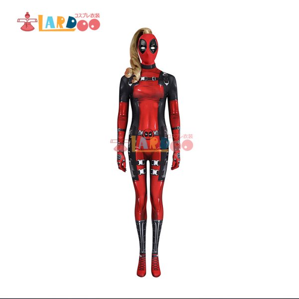 画像2: デッドプール3 Deadpool3 レディ・デッドプール ウェイド・ウィルソン Wade Wilson 漫画版  全身タイツ Bodysuit ボディスーツ マスク付き コスチューム コスプレ衣装 (2)
