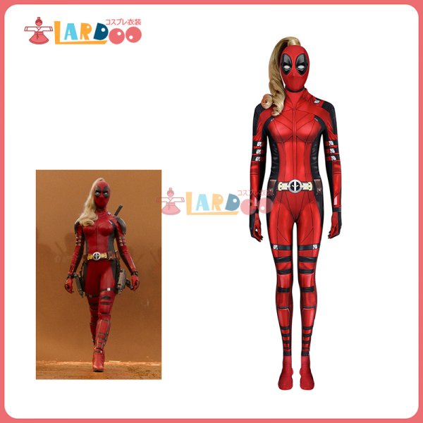 画像1: デッドプール3 Deadpool レディ・デッドプール Wade Wilson Bodysuit ボディスーツ 全身タイツ  マスク付き コスチューム コスプレ衣装 (1)