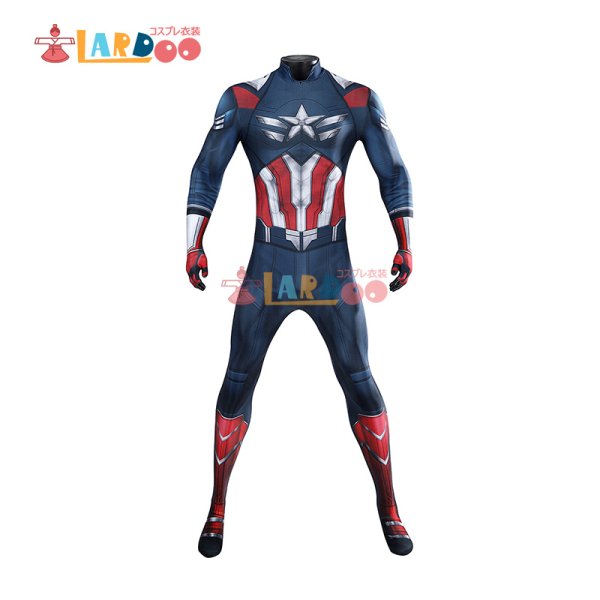 画像3:  キャプテン・アメリカ：ブレイブ・ニュー・ワールド Captain America サム・ウィルソン/キャプテン・アメリカ（3代目） 全身タイツ Bodysuit ボディスーツ  コスチューム コスプレ衣装 (3)