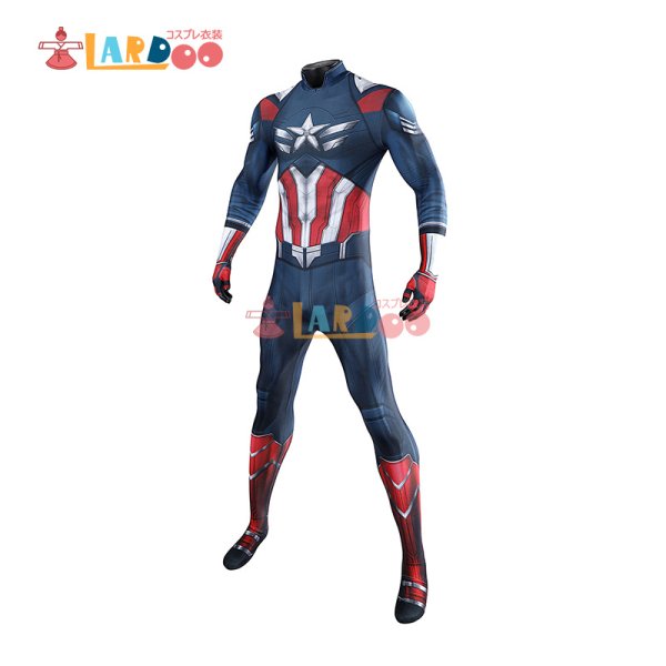 画像4:  キャプテン・アメリカ：ブレイブ・ニュー・ワールド Captain America サム・ウィルソン/キャプテン・アメリカ（3代目） 全身タイツ Bodysuit ボディスーツ  コスチューム コスプレ衣装 (4)