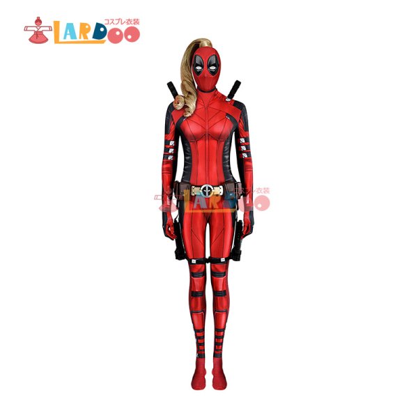 画像2: デッドプール3 Deadpool レディ・デッドプール Wade Wilson Bodysuit ベルトと靴付き ボディスーツ 全身タイツ コスチューム コスプレ衣装 (2)