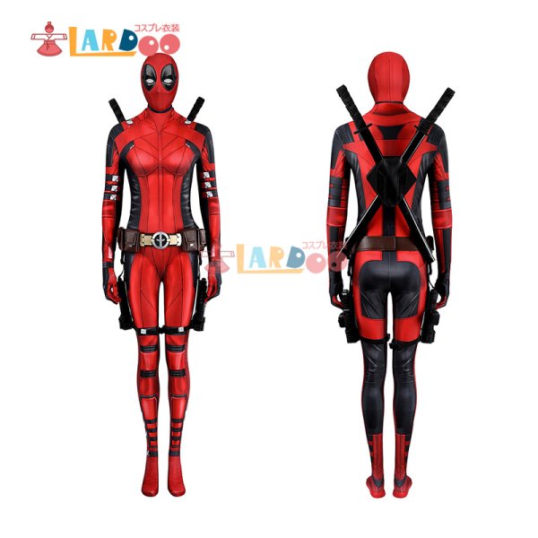 画像3: デッドプール3 Deadpool レディ・デッドプール Wade Wilson Bodysuit ベルトと靴付き ボディスーツ 全身タイツ コスチューム コスプレ衣装 (3)