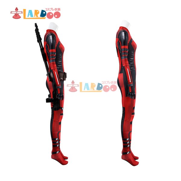 画像4: デッドプール3 Deadpool レディ・デッドプール Wade Wilson Bodysuit ベルトと靴付き ボディスーツ 全身タイツ コスチューム コスプレ衣装 (4)