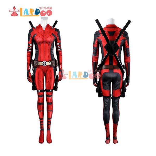 画像5: デッドプール3 Deadpool レディ・デッドプール Wade Wilson Bodysuit ベルトと靴付き ボディスーツ 全身タイツ コスチューム コスプレ衣装 (5)