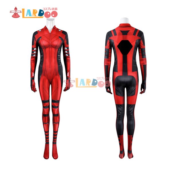 画像9: デッドプール3 Deadpool レディ・デッドプール Wade Wilson Bodysuit ベルトと靴付き ボディスーツ 全身タイツ コスチューム コスプレ衣装 (9)