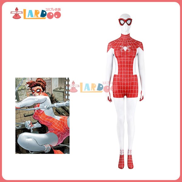 画像1: スパイダーマン アース18119   メリー・ジェーン・ワトソン Mary Jane Watson  全身タイツ ボディスーツ コスチューム コスプレ衣装 (1)