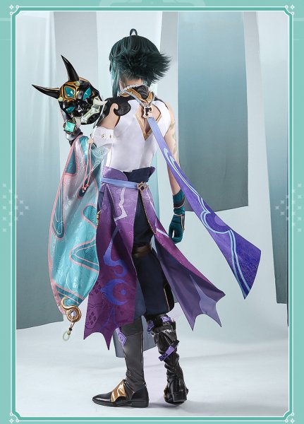 画像2: 【三分妄想】原神 Genshin 「降魔大聖」 魈  ショウ  Xiao コスプレ衣装/ウィッグ/靴 コスチューム (2)