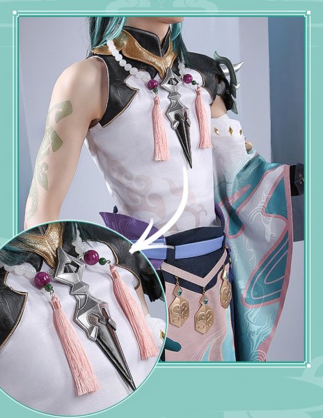 画像5: 【三分妄想】原神 Genshin 「降魔大聖」 魈  ショウ  Xiao コスプレ衣装/ウィッグ/靴 コスチューム (5)