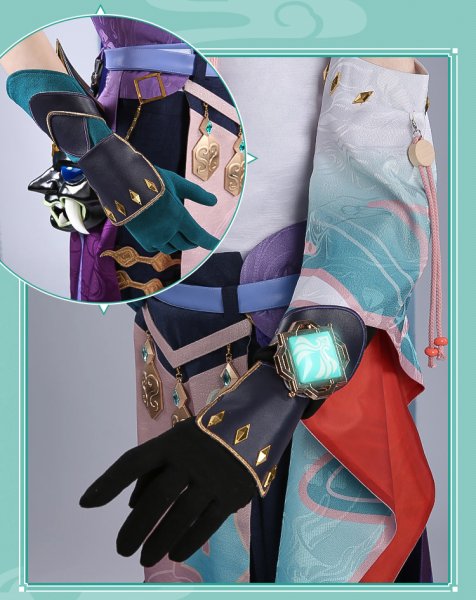画像8: 【三分妄想】原神 Genshin 「降魔大聖」 魈  ショウ  Xiao コスプレ衣装/ウィッグ/靴 コスチューム (8)
