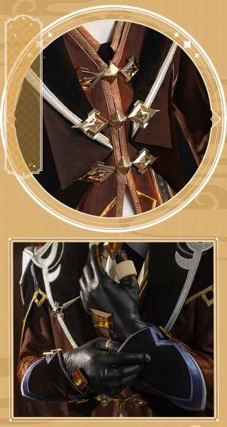 画像10: 【三分妄想】原神 Genshin  鍾離  しょうり  Zhongli コスチューム コスプレ衣装/ウィッグ/靴  (10)