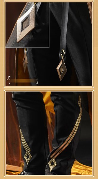 画像14: 【三分妄想】原神 Genshin  鍾離  しょうり  Zhongli コスチューム コスプレ衣装/ウィッグ/靴  (14)