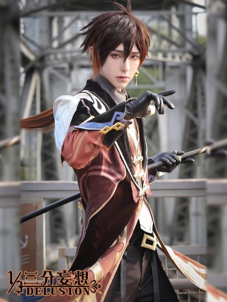 画像4: 【三分妄想】原神 Genshin  鍾離  しょうり  Zhongli コスチューム コスプレ衣装/ウィッグ/靴  (4)