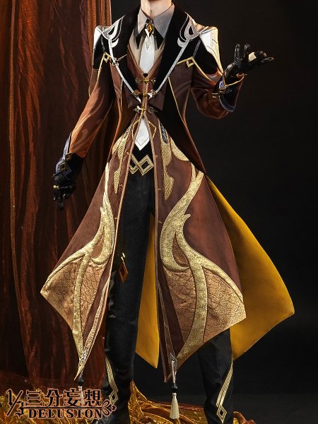 画像5: 【三分妄想】原神 Genshin  鍾離  しょうり  Zhongli コスチューム コスプレ衣装/ウィッグ/靴  (5)