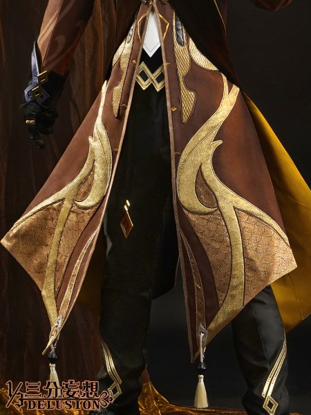 画像8: 【三分妄想】原神 Genshin  鍾離  しょうり  Zhongli コスチューム コスプレ衣装/ウィッグ/靴  (8)