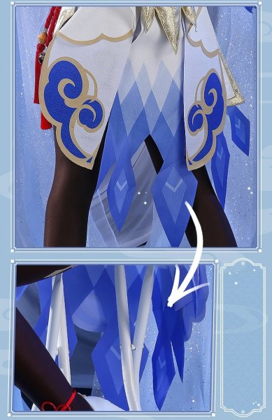 画像12: 【三分妄想】原神 Genshin 甘雨  かんう  コスプレ衣装/ウィッグ/靴  コスチューム  (12)