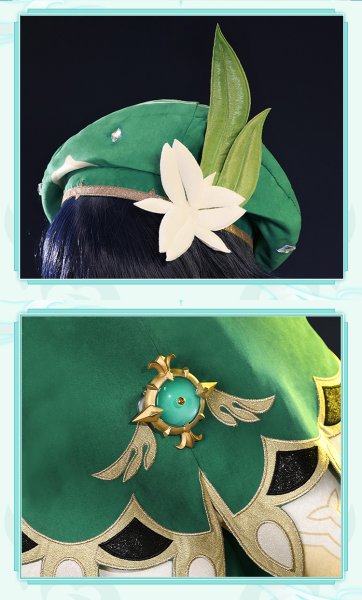 画像10: 【三分妄想】原神 Genshin ウェンティ Venti  コスチューム  金属パーツ版  コスプレ衣装/ウィッグ/靴 (10)