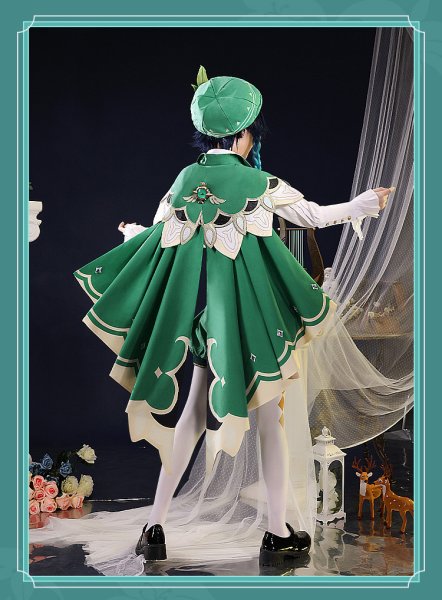 画像3: 【三分妄想】原神 Genshin ウェンティ Venti  コスチューム  金属パーツ版  コスプレ衣装/ウィッグ/靴 (3)