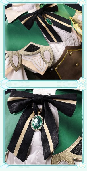 画像7: 【三分妄想】原神 Genshin ウェンティ Venti  コスチューム  金属パーツ版  コスプレ衣装/ウィッグ/靴 (7)