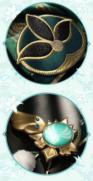 画像9: 【三分妄想】原神 Genshin ウェンティ Venti  コスチューム  金属パーツ版  コスプレ衣装/ウィッグ/靴 (9)
