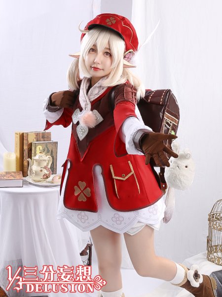 画像6: 【三分妄想】原神 Genshin クレー Klee コスプレ衣装/ウィッグ/靴 コスチューム (6)