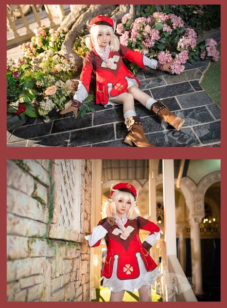 画像5: 【三分妄想】原神 Genshin クレー Klee コスプレ衣装/ウィッグ/靴 コスチューム (5)