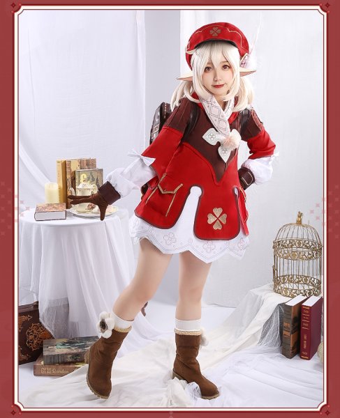 画像7: 【三分妄想】原神 Genshin クレー Klee コスプレ衣装/ウィッグ/靴 コスチューム (7)