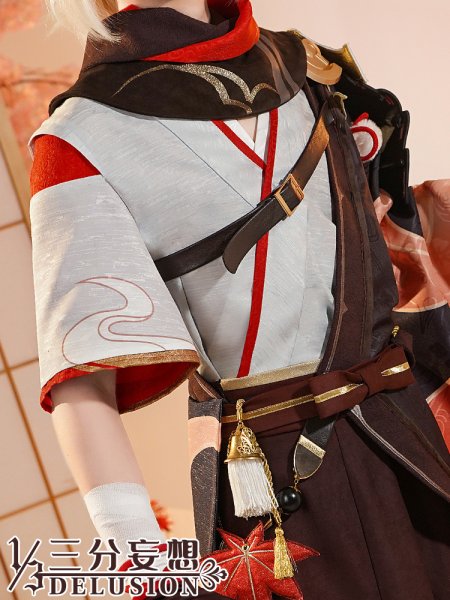 画像4: 【三分妄想】原神 Genshin 楓原万葉 かえではらかずは リメイク版 コスプレ衣装/ウィッグ/靴  コスチューム  (4)