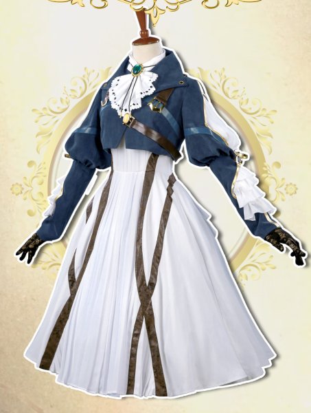 画像2: 【三分妄想】ヴァイオレット・エヴァーガーデン ヴァイオレット コスチューム コスプレ衣装/ウィッグ/靴 (2)