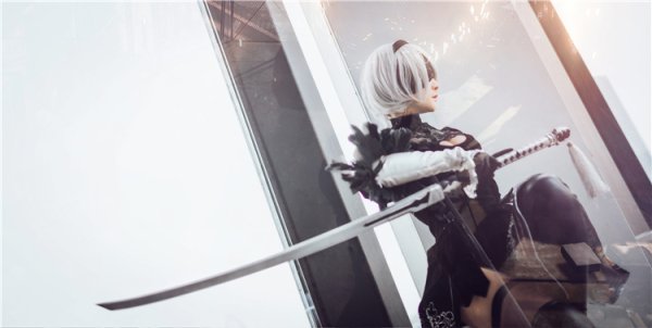 画像4: 【三分妄想】NieR:Automata ニーア オートマタ ヨルハ二号B型 2B コスチューム コスプレ衣装/ウィッグ   (4)